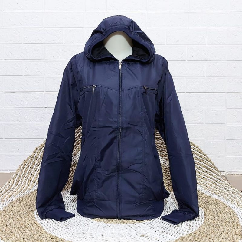 Jaket parasut WATERPROOF JUMBO(5L=XXXL)/ld 120 cm-Navy