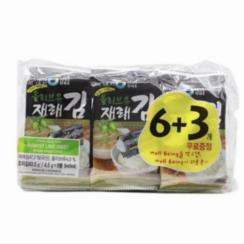 Chung Jung Won - Rumput Laut Daesang Roasted Laver 6+3 x 4,5gr Nori Seaweed