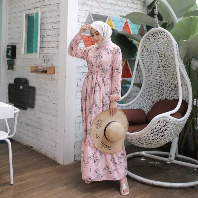 Aliyaj flowy dress gamis busui gamis motif