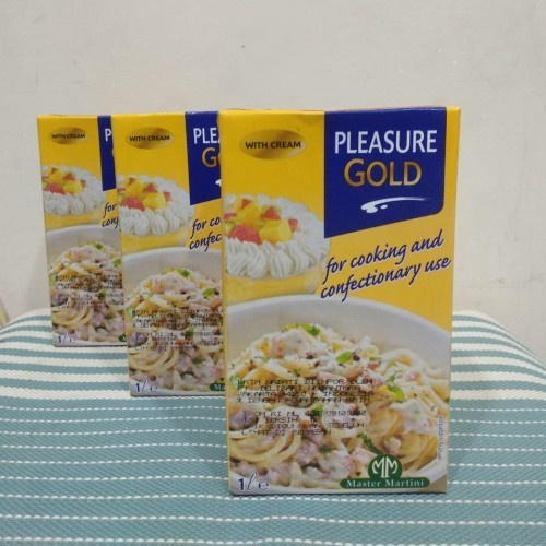 

Krim- Krim Masak Dairy Serbaguna - Cooking Cream Uht Pleasure Gold 1 L -Krim.