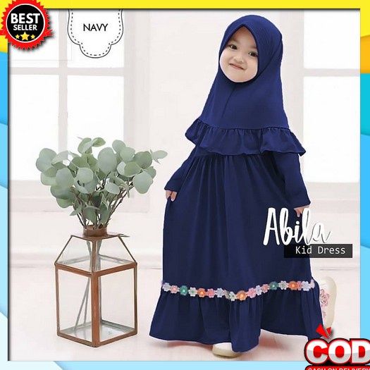 Gamis Anak Terbaru 2022 Pristina Kids | Gamis Anak 2 3 4 5 6 7 8 9 10 Tahun | Bahan Adem Plus Jilbab