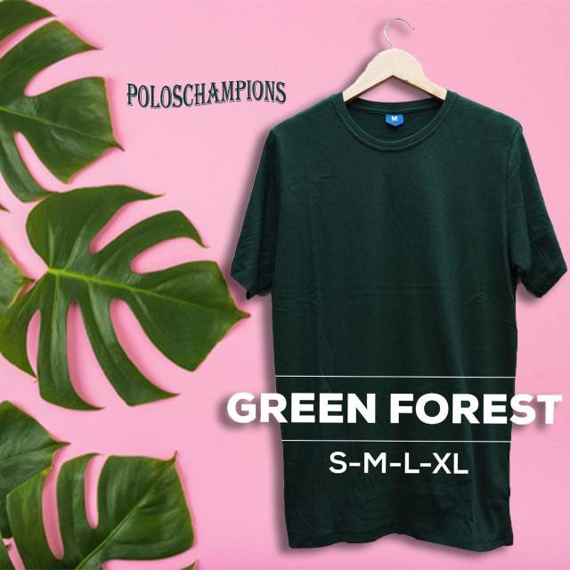 Kaos Polos hijau botol Original PolosChampions Full garansi