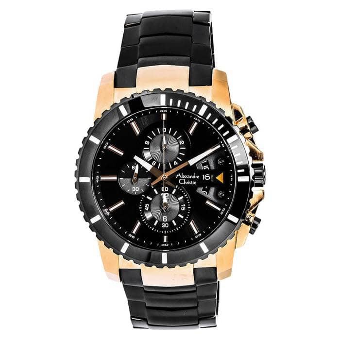 JAM TANGAN PRIA Alexandre Christie Pria Ac 6455 / 6455MC Rose Gold Original