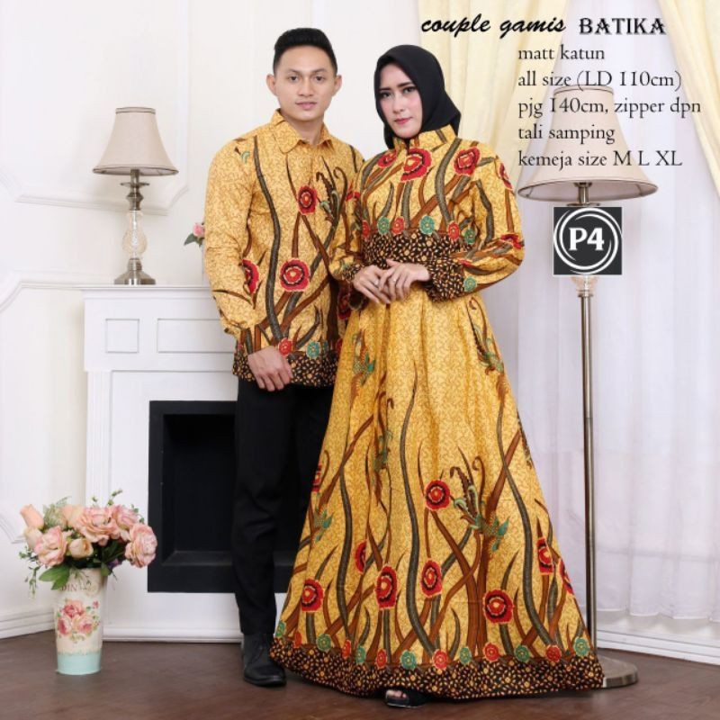 COUPLE KELUARGA BATIK SARIMBIT MOTIF ILALANG KUNING