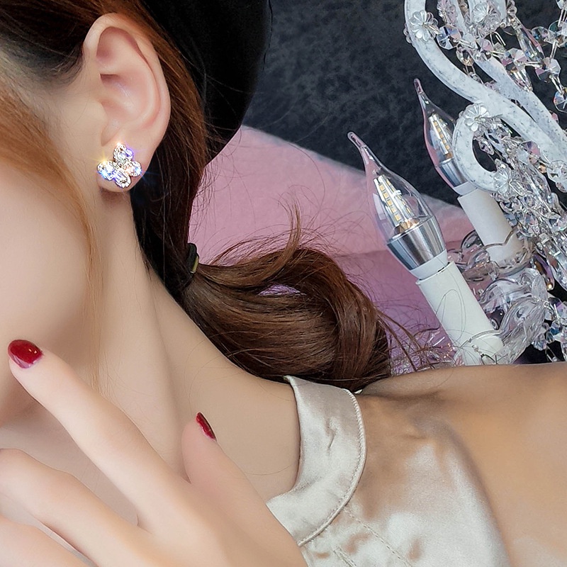 925 sterling silver jarum ikatan simpul anting-anting untuk wanita Korea temperamental peri Mori ear