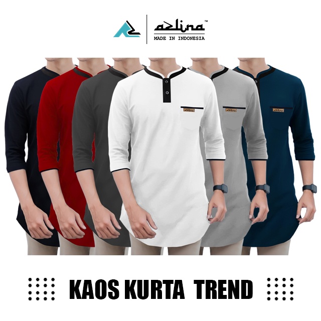 Baju koko kaos pria dewasa terbaru lengan 3/4 kurta pakistan fashion pria dewasa