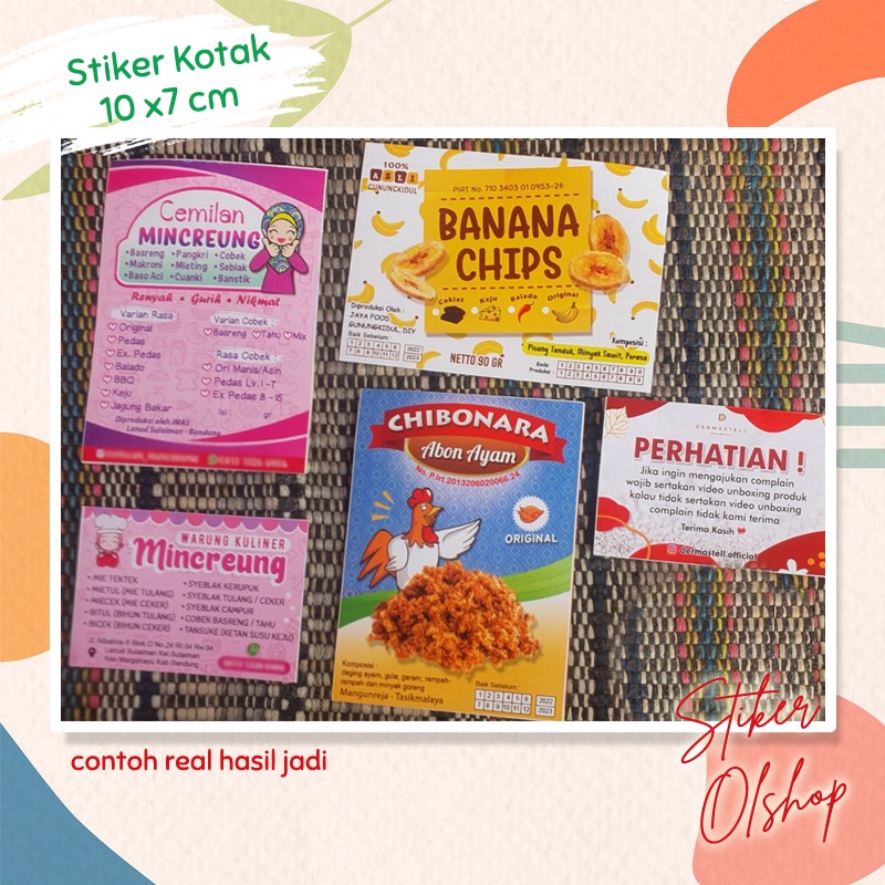 

(SO) Stiker Label Shipping Pengiriman Olshop Katering Kue Kotak Persegi 10 x 7 cm 500 pcs