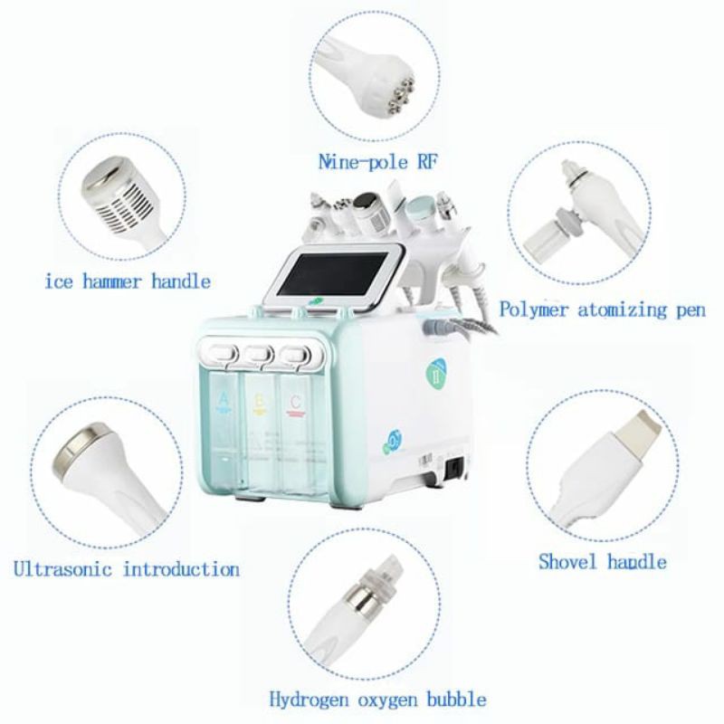 Hydrogen oxygen hydra 6in1  aqua peel 6in1 skin scrubber ultrasound rf setrika wajah dingin