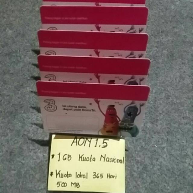 Voucher Tri AON1 (isi 1.5GB)