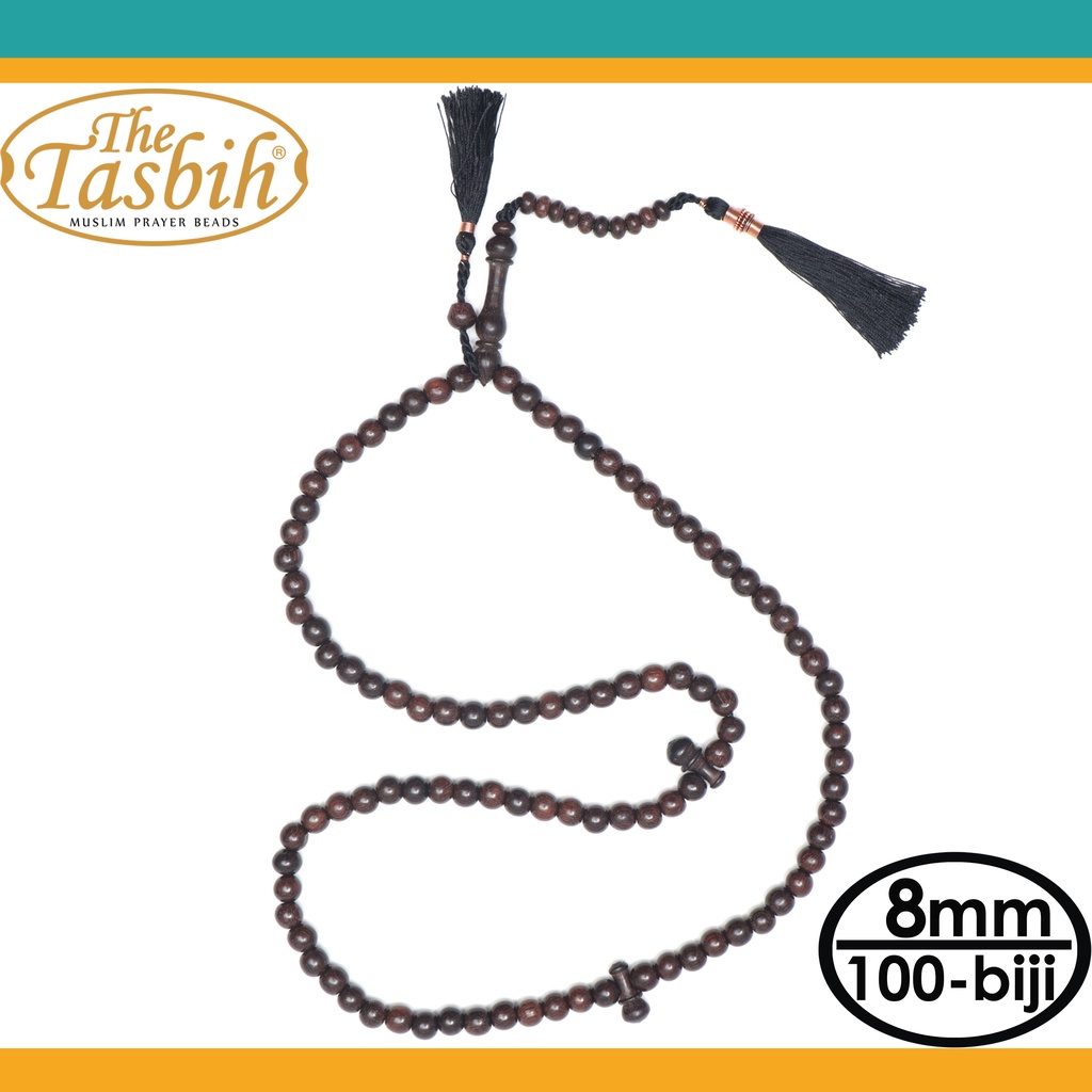 Tasbih Kayu Galih Asem Asli Natural 100 Biji Tasbeh Kalung - TheTasbih