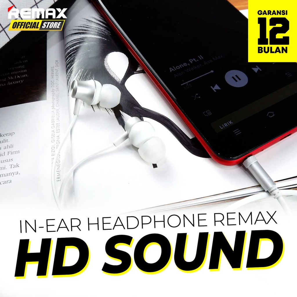 Headset Remax In-Ear Headphone RM-202 Garansi Resmi / Headphone Murah / Headphone Terbaik