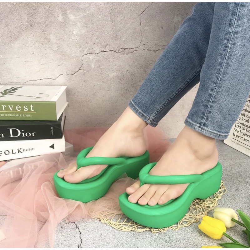 Wedges D38 sendal wanita import realpict