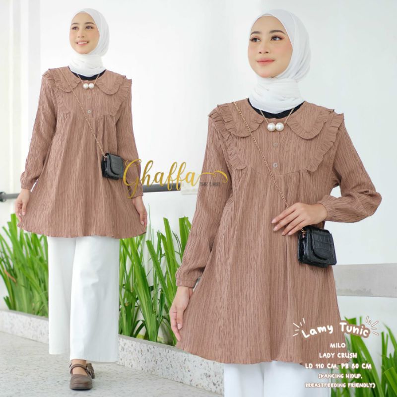 LAMY TUNIC BY GHAFFA THE LABEL / TUNIK wanita MUSLIMAH / Baju wanita Kekinian