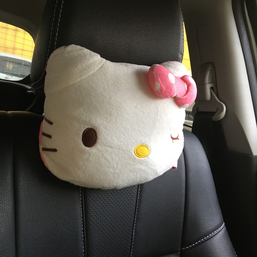 Bantal Sandaran Jok Mobil Import Kepala Leher Headrest Car Set Hellokitty Hello Kitty HK Lucu