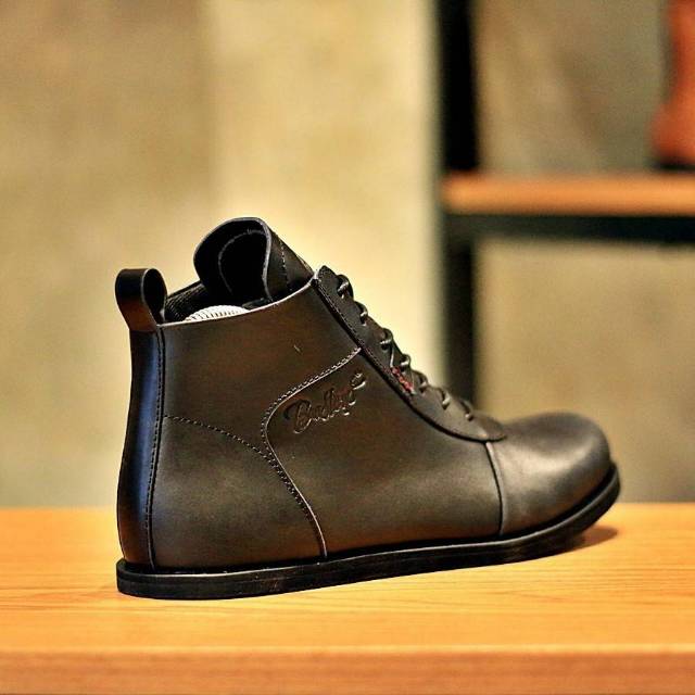 ERUDITE Black Original - Men's Shoes Sepatu Pria - Leather Shoes Sepatu Kulit Boot Pria ClassicBoots