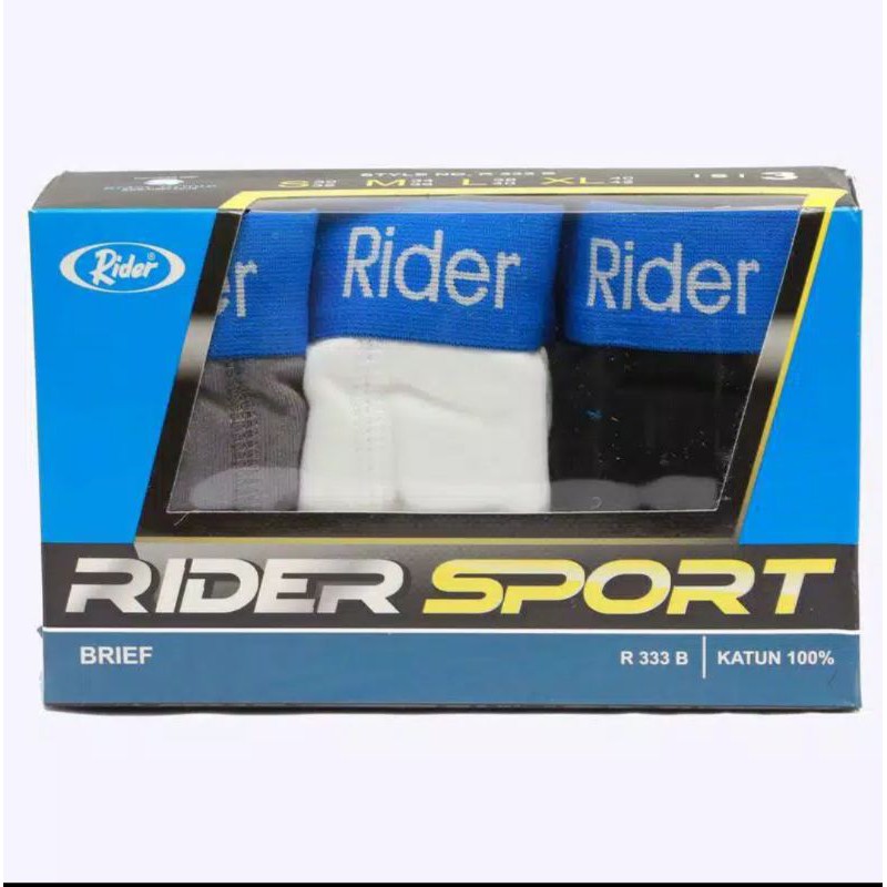 3 PCS CELANA DALAM RIDER | RIDER SPORT R 333 B | CELANA DALAM PRIA