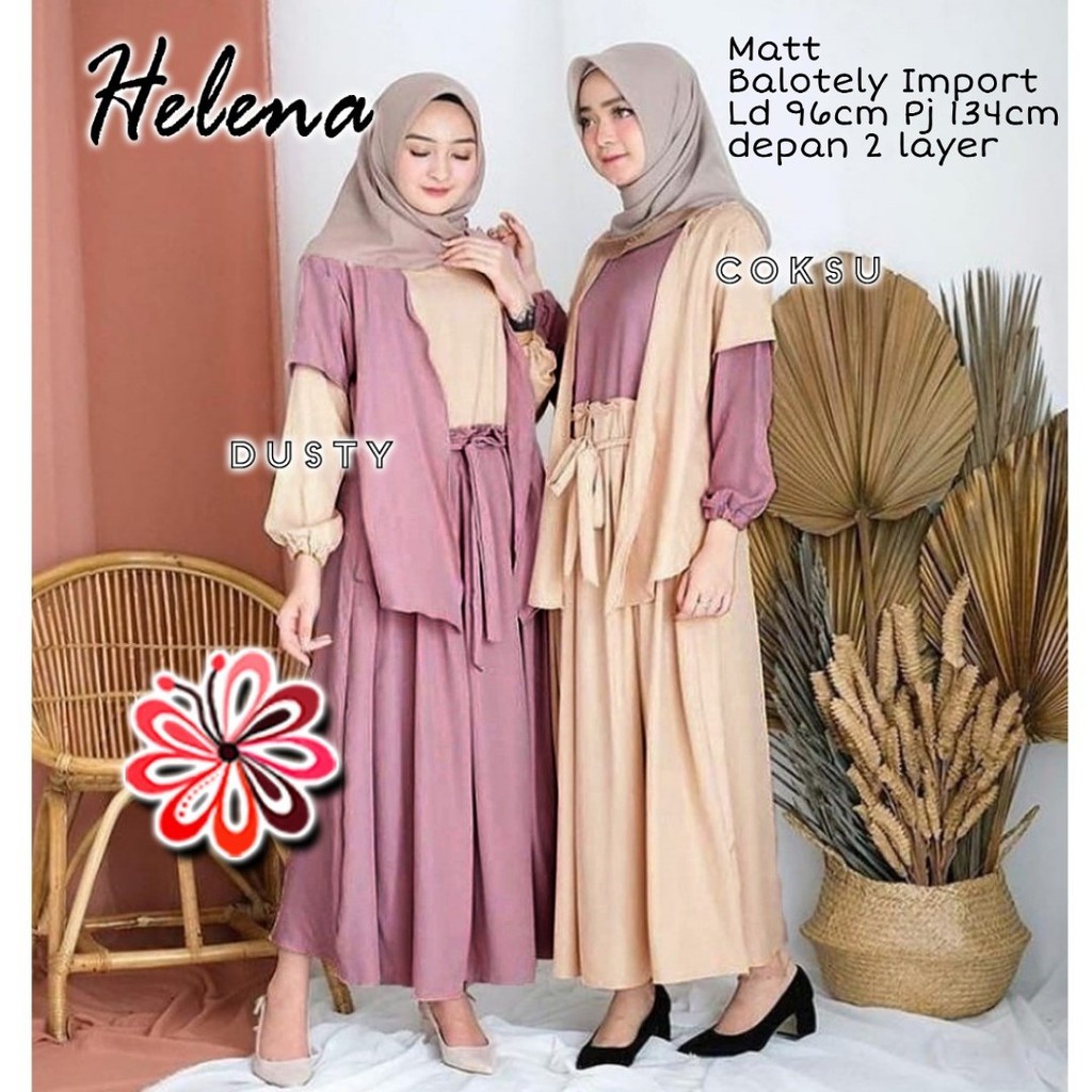 chm Helena maxi dress syari gamis pakaian muslim wanita