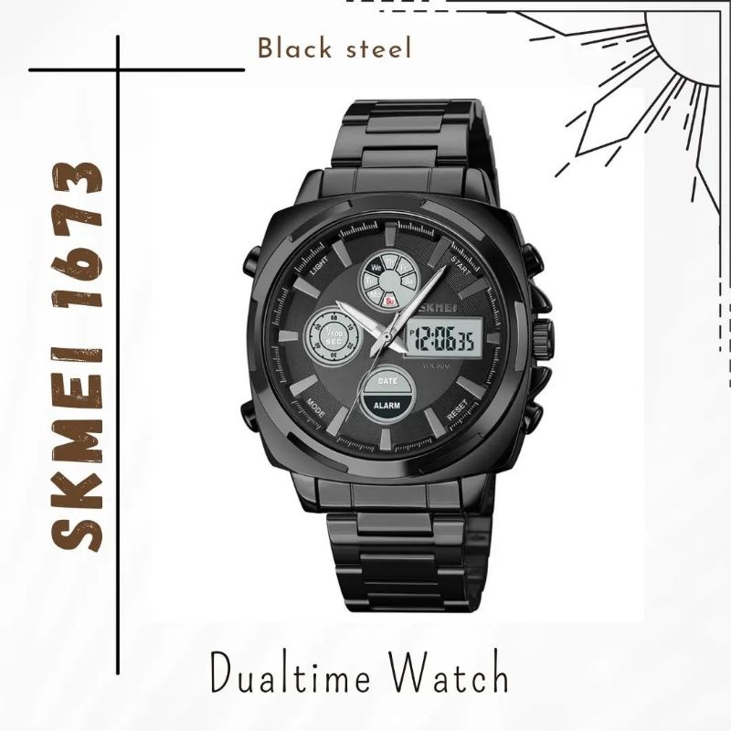 SKMEI 1673 ORIGINAL JAM TANGAN DUALTIME MURAH