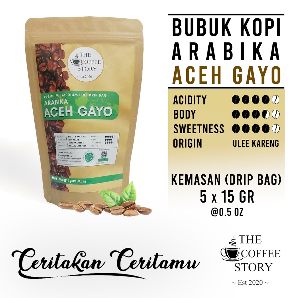 

The Coffee Story / Premium Arabika Kopi Aceh Gayo / Drip Bag / 5pcs