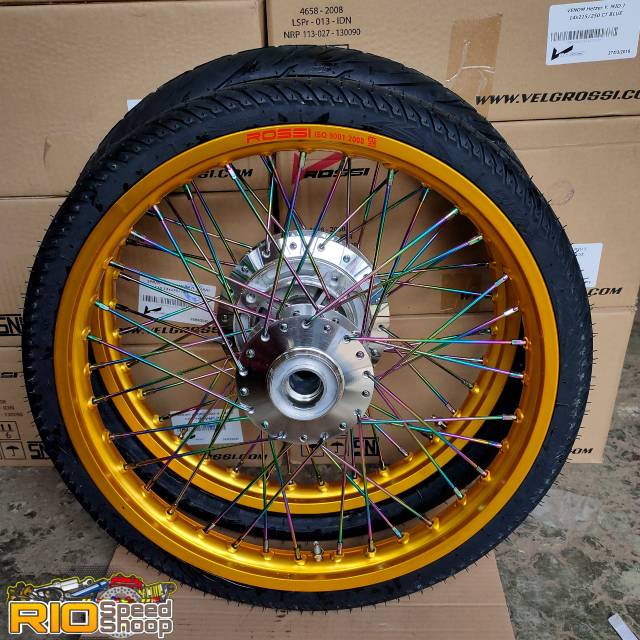 Velg Pelek Paketan Ninja R Atau RR Ring17 JariJari Plus Ban