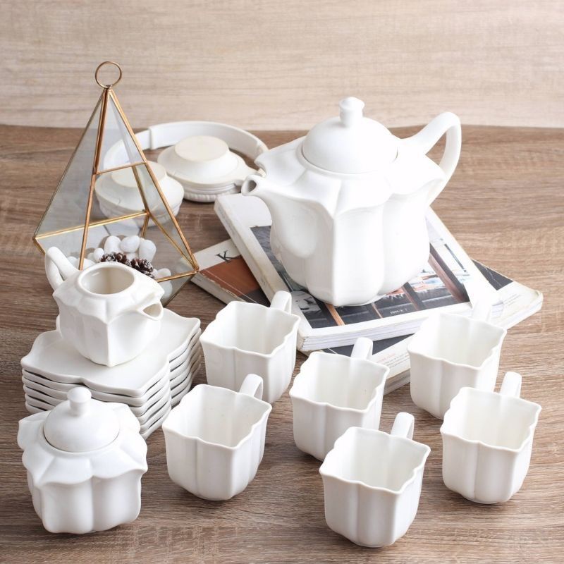 Tea set Keramik Polos Capodimonte isi 15 pcs
