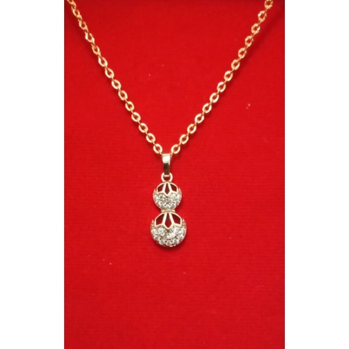 NJJ08. Kalung xuping wanita lapis emas dgn mata zircon ukuran 45 cm Nori