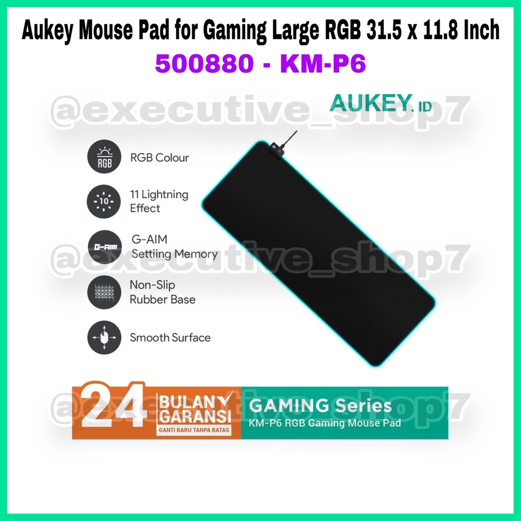 Aukey Mouse Pad for Gaming Large RGB 31.5 x 11.8 Inch - 500880 - KM-P6