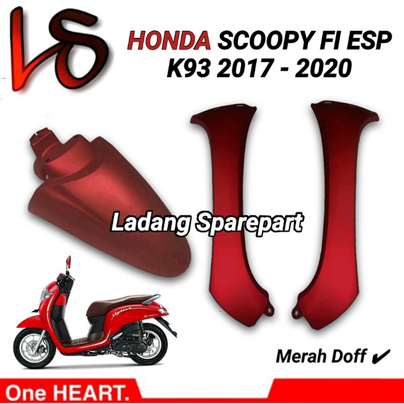 Spakbor depan Sayap depan Scoopy Esp K93 2017 2018 2019 2020 Kanan Kiri Merah Doff Red Brown