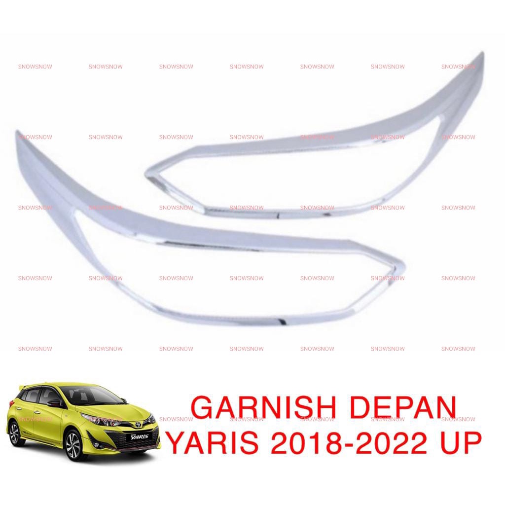 Garnish Lampu Depan New Yaris 2018 2020 2022 2023 UP Hitam Chrome