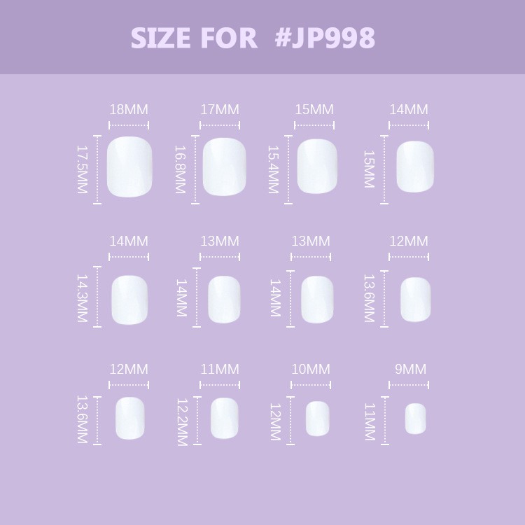 24 PCS False Nail #JP998 High Quality | Kuku Palsu Doff / Matte | Waterproof