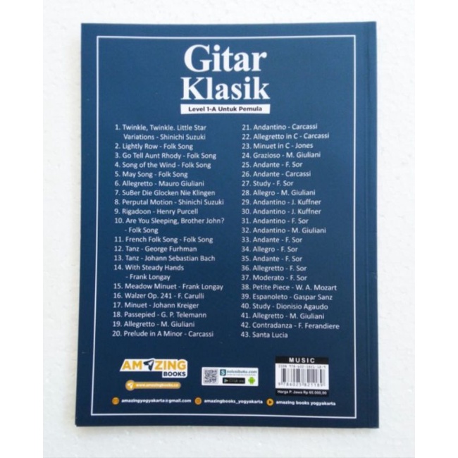 Buku Gitar Klasik untuk Pemula ada level 1A 1B 2A dan 2B dilengkapi mp3 download Buku Gitar by Amazing Book