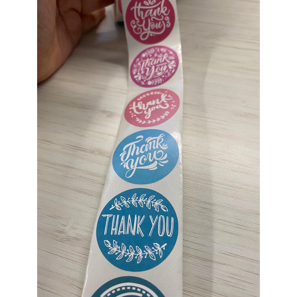 

BIG Stiker Label Sticker Thank You ColorFul Color Segel Seal Event Product Pink Blue Biru Warna