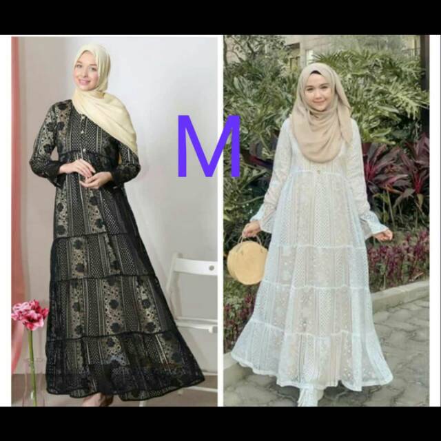 Lady dress white n black by aznii official