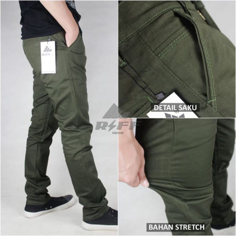 Celana Chino Panjang Pria  Strech Casual Pants Slim Fit Celana Chino Pockets