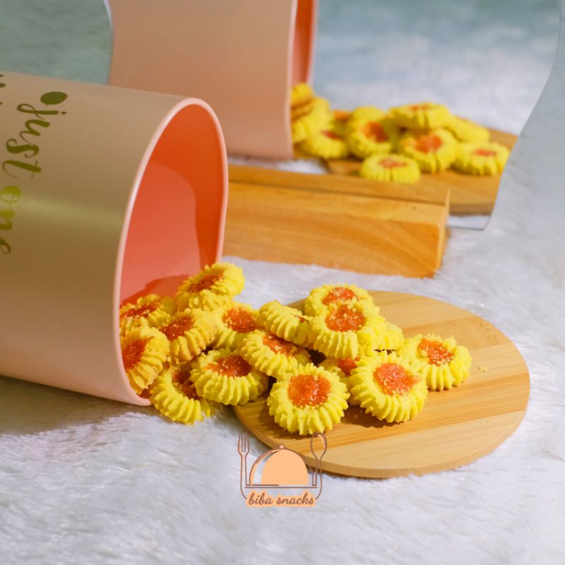 Kue Semprit Matahari Enak Lembut Halal Bibasnacks ( Gratis kue sagu / semprit kemasan Pouch )