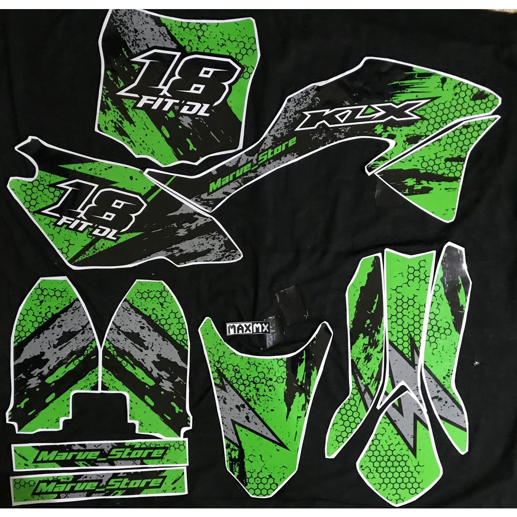 decal stiker klx 150 bf dekal custom fullbody hijau klx