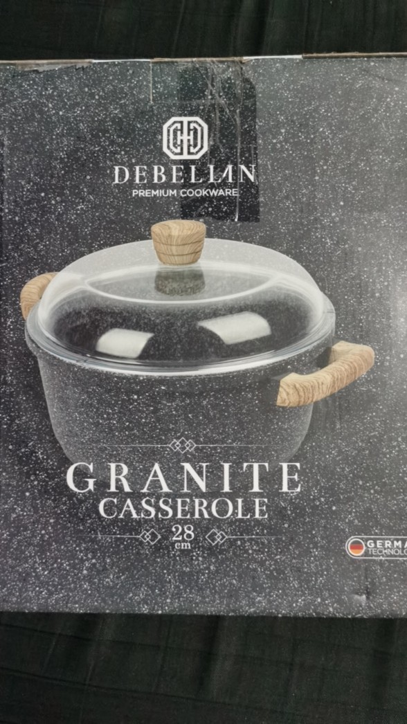 Debellin Casserole 28 Cm - Black Granite Cookware Series Atau Panci Anti Lengket Premium