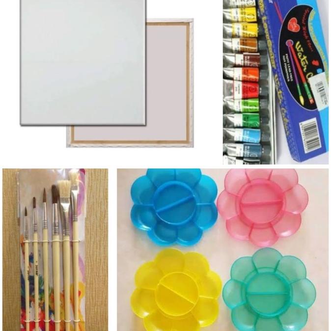 

TERMURAH Paket Lukis Kanvas (kanvas 30x40+kuas+palet+cat air)/CAT AKRILIK SET/CAT AKRILIK SET 24 WARNA/CAT AKRILIK PASTEL/CAT AIR/CAT AIR LUKIS SET/CAT AIR GIOTTO/KUAS LUKIS 1 SET/KUAS LUKIS KECIL/KUAS LUKIS LENGKAP/KANVAS LUKIS/KANVAS LUKIS SKETSA/KANVAS
