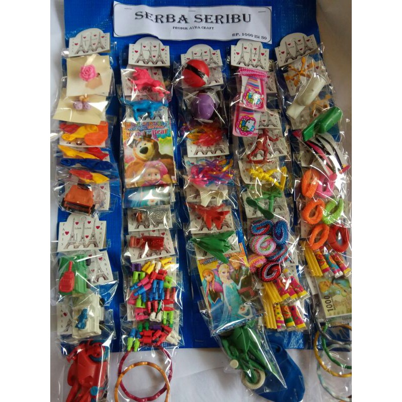 10 paket mainan rentengan serba seribu
