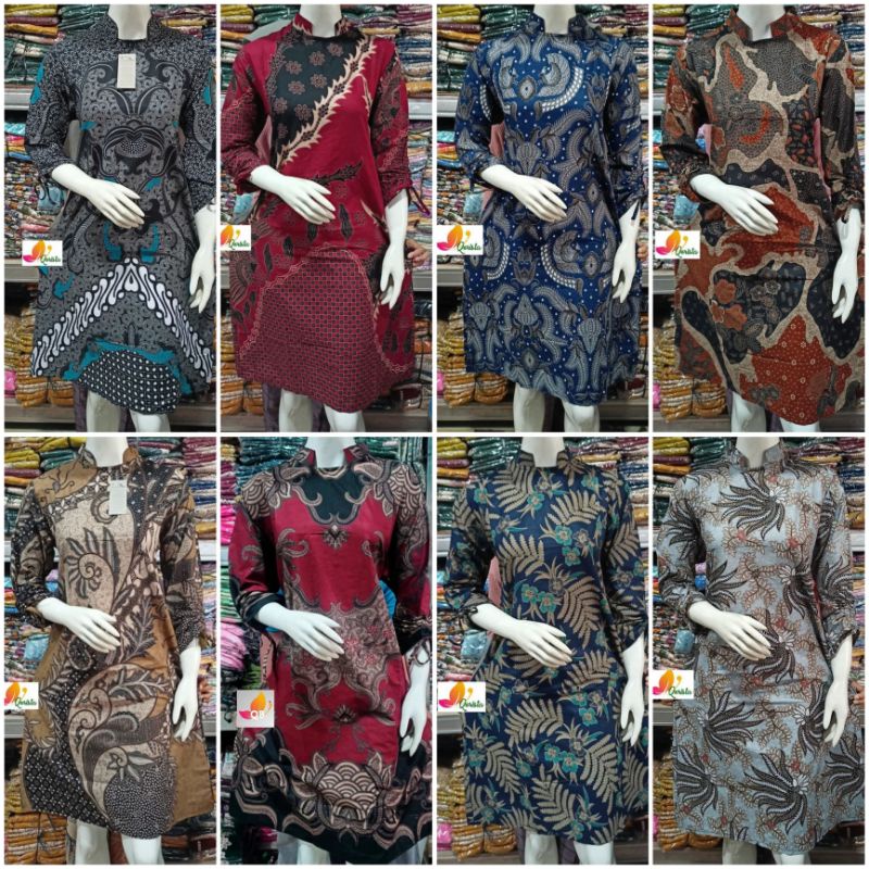 0TUNIK BATIK BISA COD JUMBO LD 120 STANDAR LD 104 | ATASAN WANITA TUNIK | TUNIK BATIK TERBARU