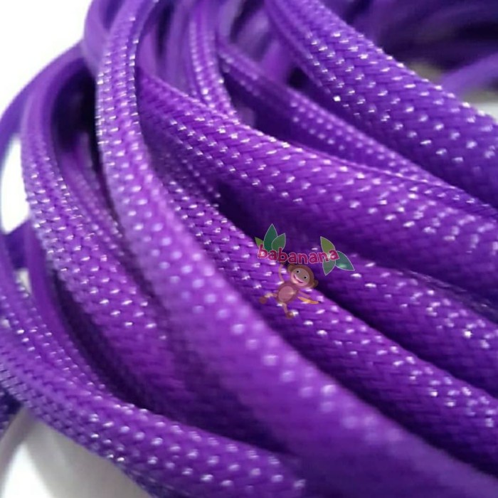 Pembungkus Kabel 6 mm Ungu Cable Sleeve braided nylon