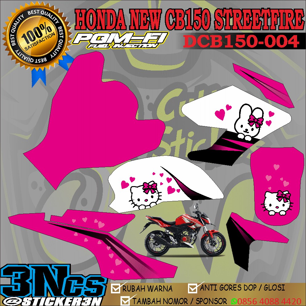 Decal Honda New CB150R Streetfire hellokitty, Decal Hologram New CB150R Streetfire keren murah