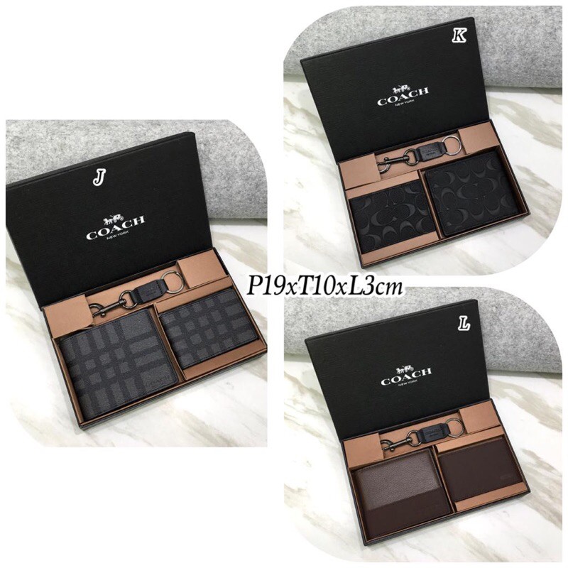 COACH Wallet With Card Holder And Keychain Gift Set dompet ORIGINAL FO ORI AUTHENTIC