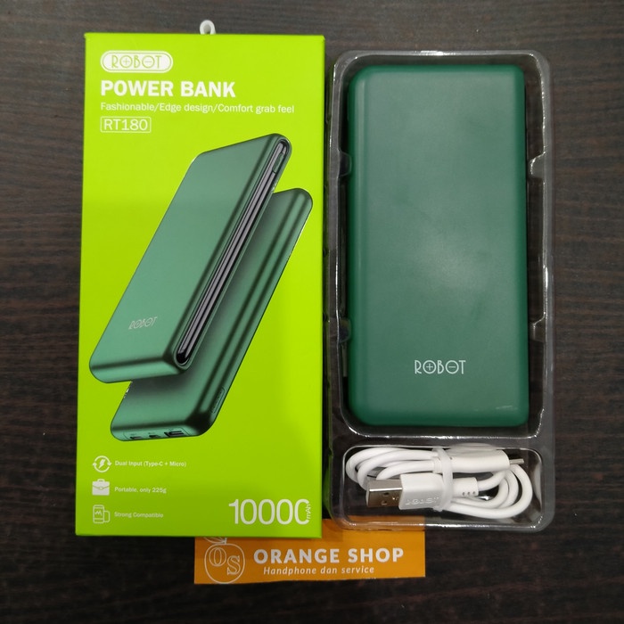 POWERBANK ROBOT ORIGINAL 100% RT180 10.000 mAh / Dual Input Type C Dan Micro