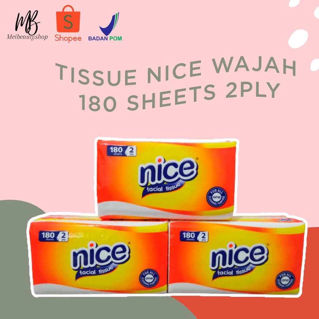 Tissue Wajah Nice&amp;Jolly  180/250 sheets 2ply