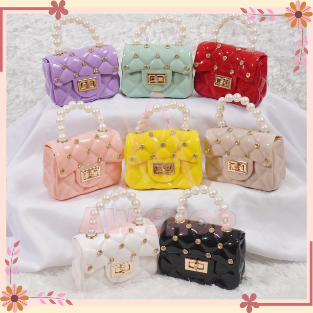 Tas Selempang Mini Wanita Mini Pearl Diamond