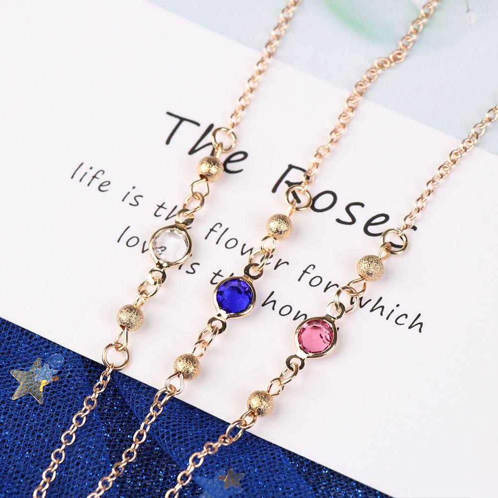 R-flower Glasses Chain Sweet Glass Bead Metal Eye wear Aksesoris