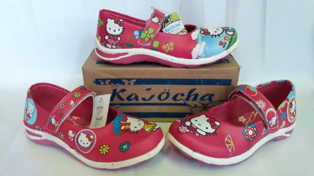 SEPATU FLAT SHOES HELLO KITTY PINK KABOCHA ANAK PEREMPUAN