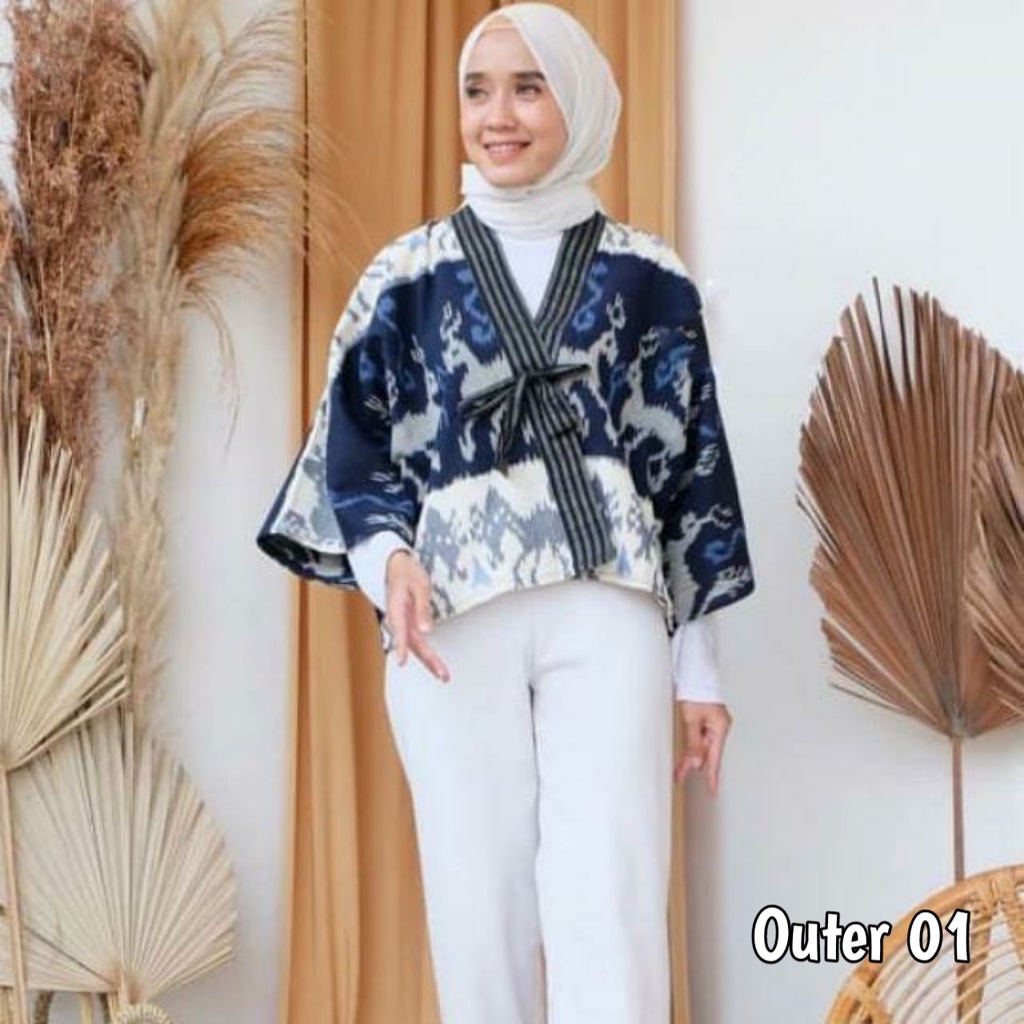 [READY] Busana Wanita, Outer Cewek Kekinian, Cardigan Tenun, Outer Tenun Ethnic