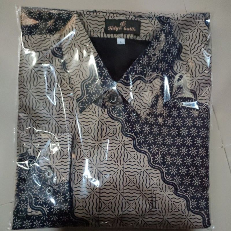 Batik Slimfit Pria Modern Furing Halus Lengan Panjang Bahan Katun Halus Cerah Motif Parang / Atasan Kemeja Pria Motif Batik